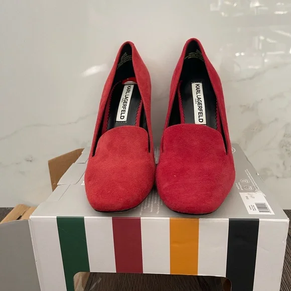 Karl Lagerfeld Red Platform Shoes - Picture 2 of 5
